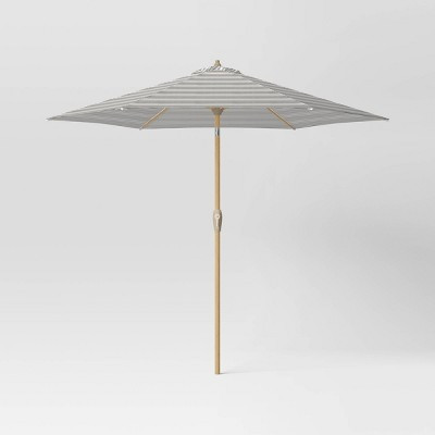 9'x9' Triangle Stripe Outdoor Market Umbrella Black/White - Threshold™ | Target
