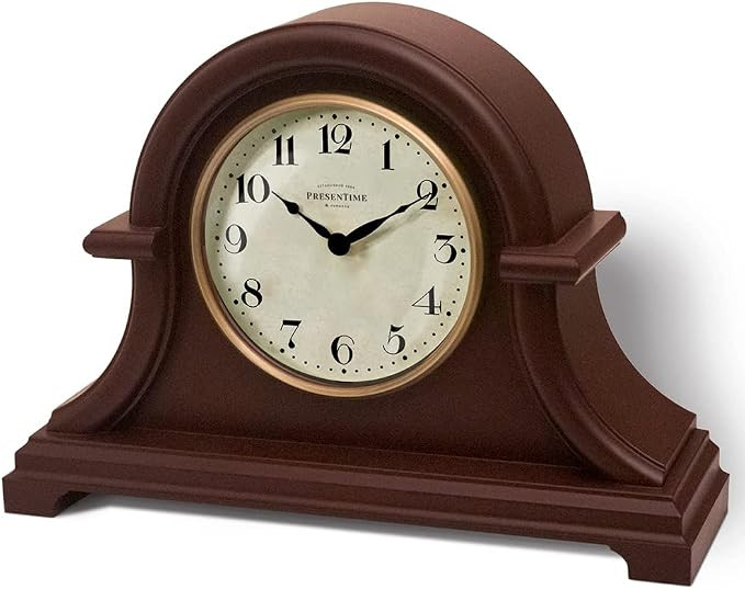 & Co. Mantel Clock Vintage Farmhouse Series, Napoleon Desk & Shelf Clock, 13 x 10 inch, Domed Len... | Amazon (US)