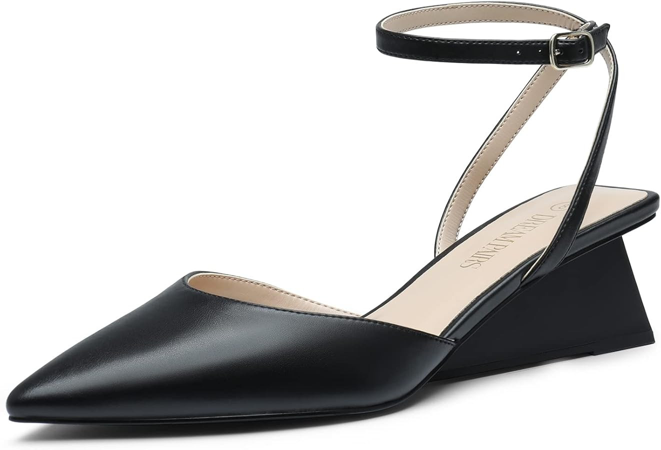 DREAM PAIRS Heels for Women Pointed Toe Chunky Heels Pump Shoes | Amazon (US)