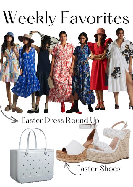 Easter dress inspiration from anthropology, Easter shoe inspiration and the all around best farm tote  

#LTKfit #LTKSeasonal