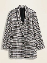 Oversized Soft-Brushed Patterned Blazer Jacket for Women | Old Navy (US)