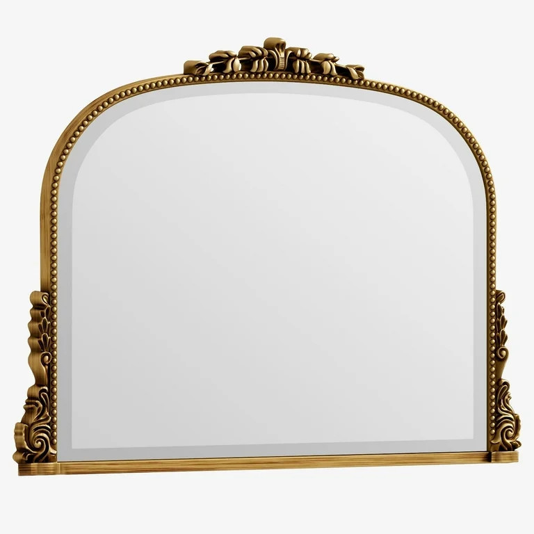BEAUTYPEAK 36"x 27" Arched Vanity Mirror Vintage Decor Mirror Wall Mounted, Antique Gold | Walmart (US)