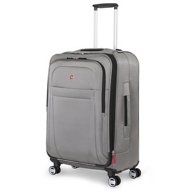 SWISSGEAR Zurich Softside Medium Checked Spinner Suitcase - Pewter | Target
