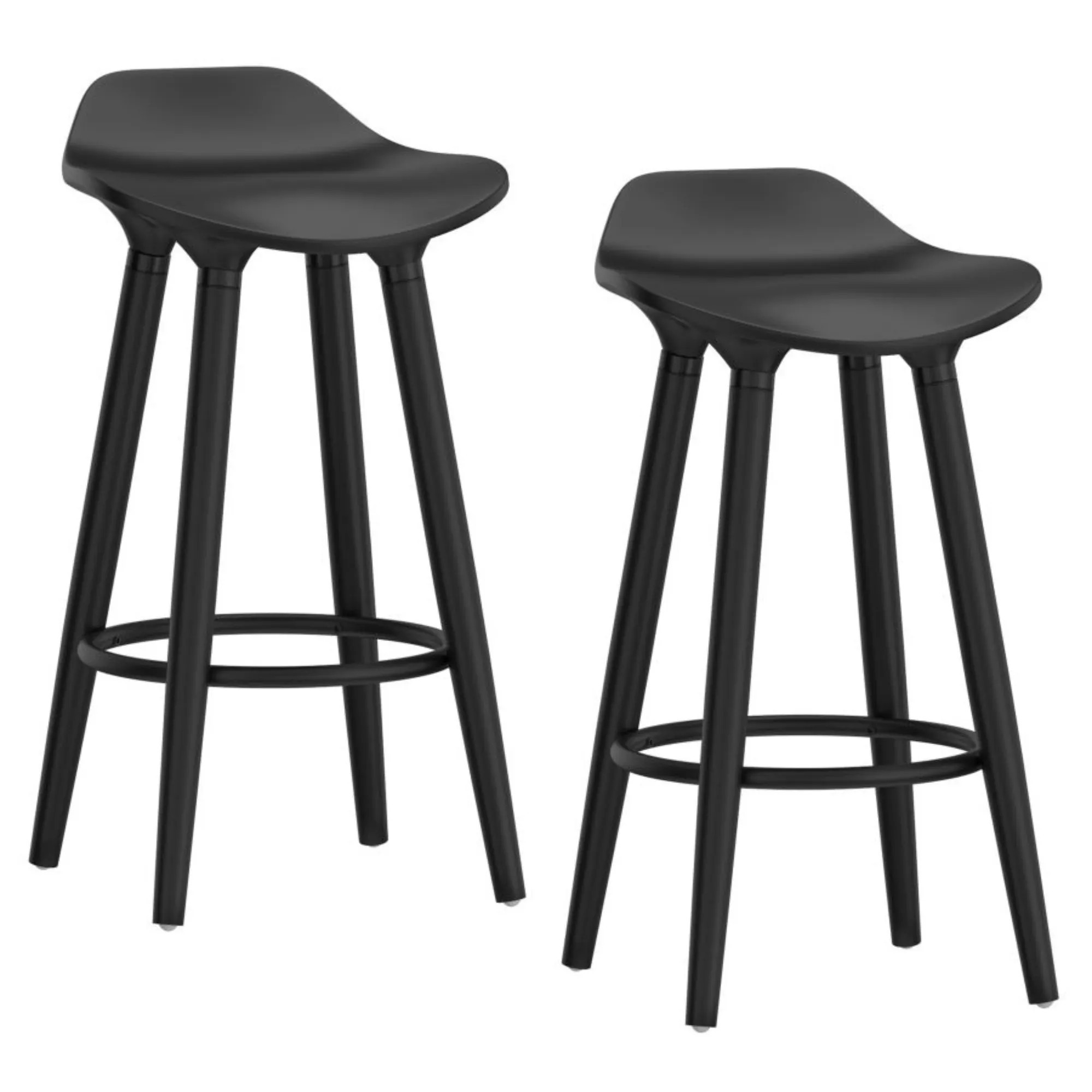 Curved Seat Counter Stool - 29.25" - Set of 2 - Black | Bed Bath & Beyond
