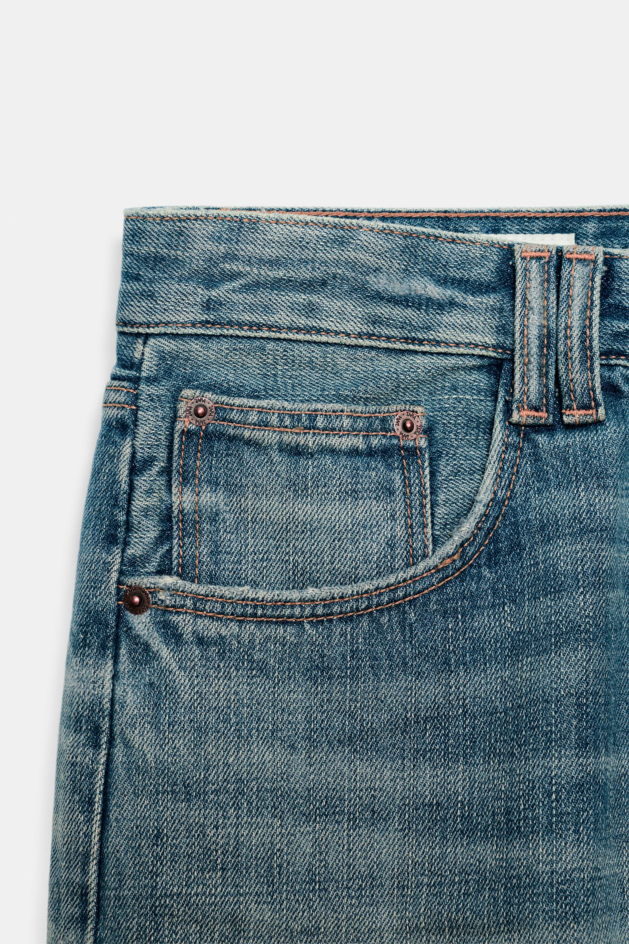 TRF MID RISE RIPPED DENIM JORTS | Zara US