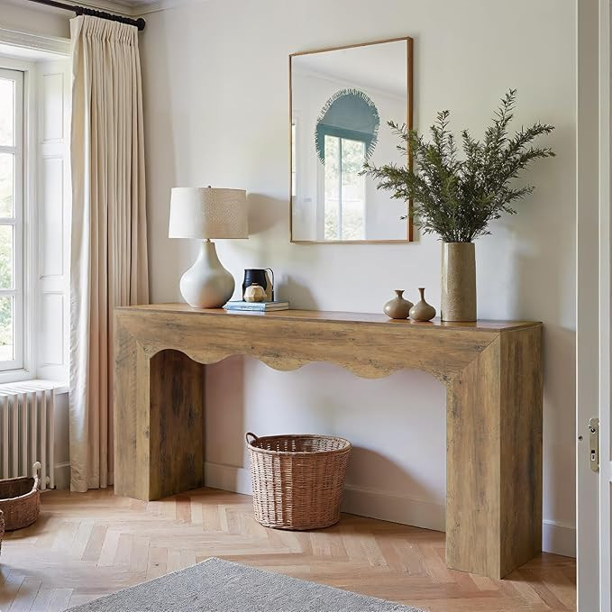 Tribesigns 63" Farmhouse Console Table, Wooden Couch Table Behind Sofa with Storage, Long Entrywa... | Amazon (US)