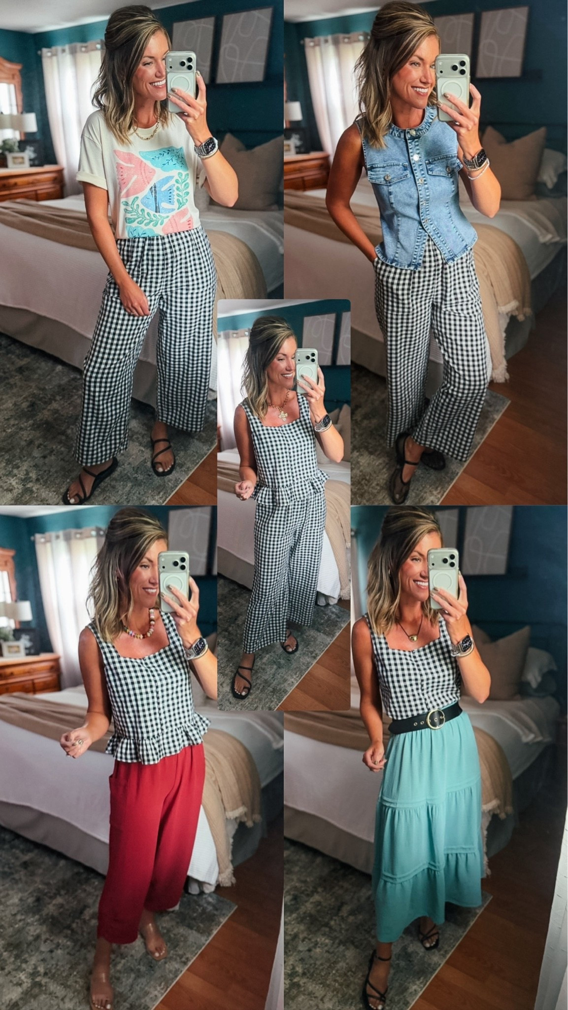4 ways to mix n’ match this new Amazon 2 piece set. 
Set medium, size down if between
Vest/ medium
Tee/ small
Pants/ medium
Skirt/ small

#LTKSeasonal #LTKOver40 #LTKootd