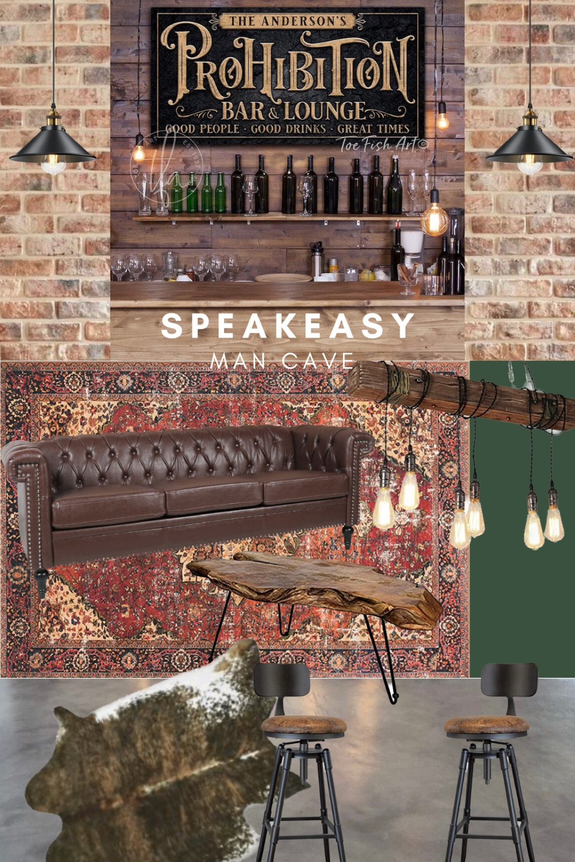 Man Cave speakeasy style. Everything you need to creat a moody masculine bar or lounge.

#LTKhome #LTKunder100 #LTKmens