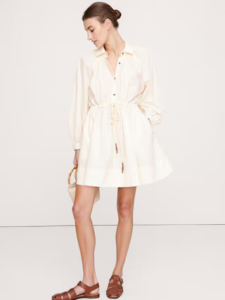 Cotton Poplin Mini Shirtdress | Banana Republic (US)