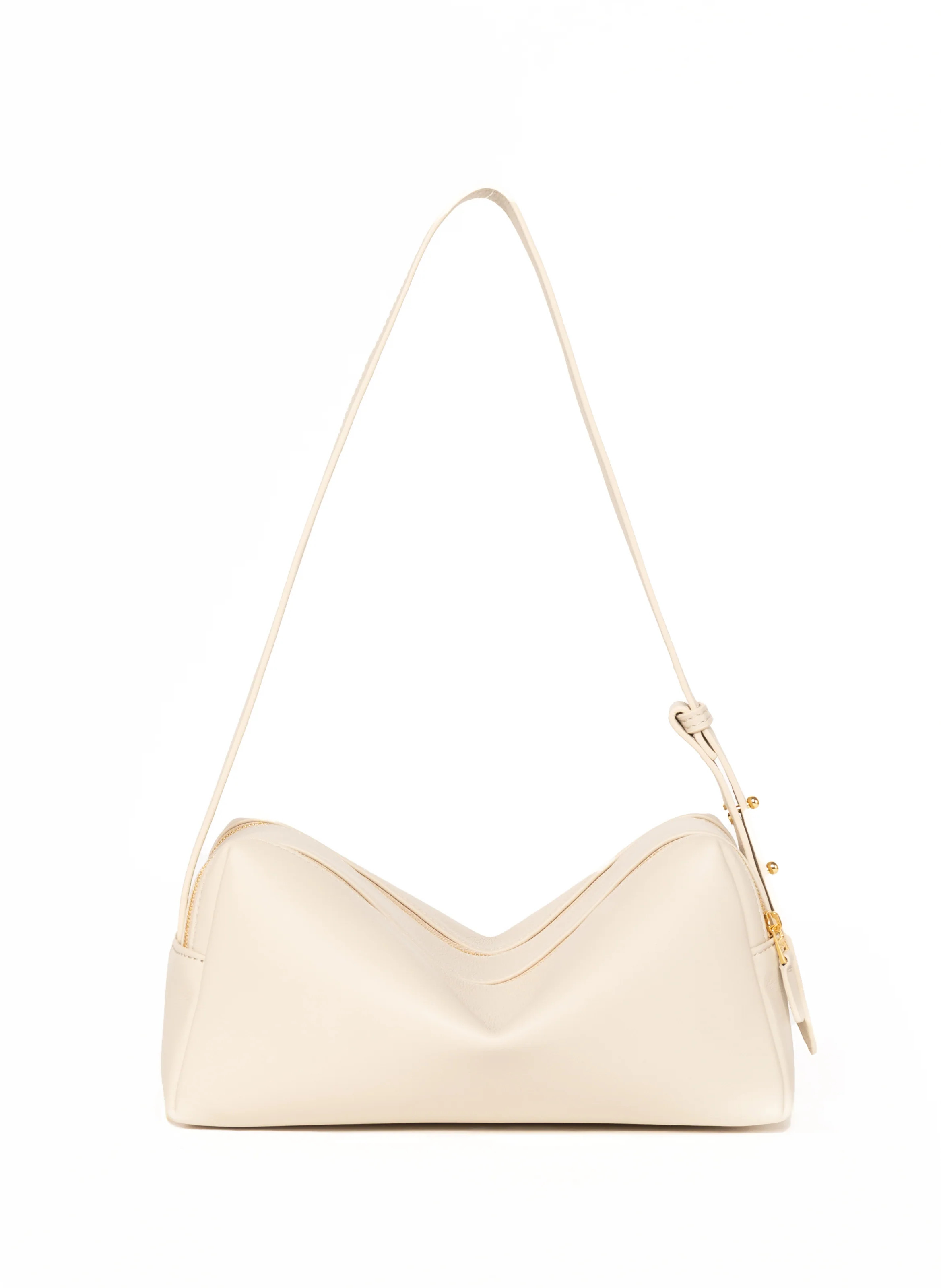 Trousse Pebbled Leather Sesame - Leather Handbags for Women - Elleme | Elleme