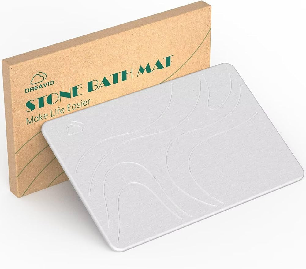 Diatomite Stone Bath Mat - Diatomaceous Earth Stone Shower Mat, Super Absorbent Quick Dry Shower ... | Amazon (US)