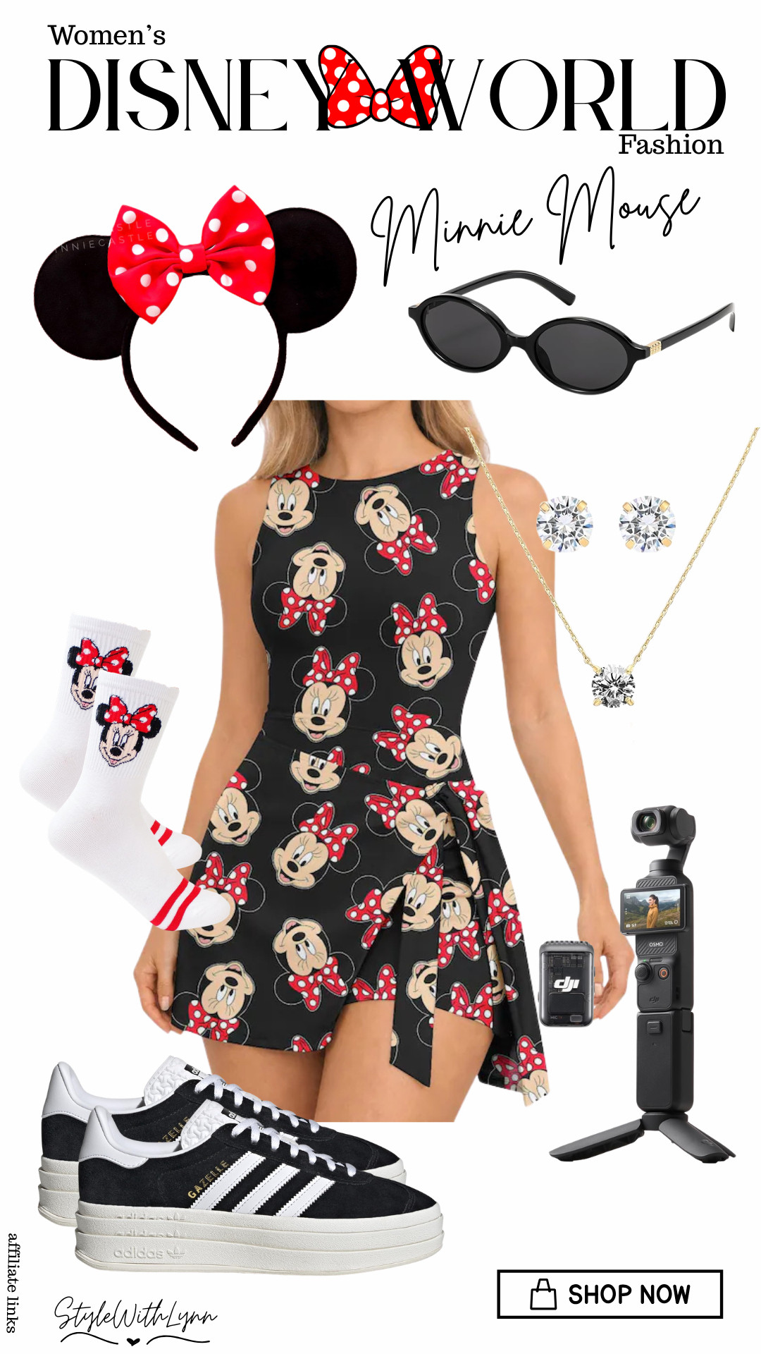 Obsessed is an understatement! 🎀✨ This Minnie Mouse moment is giving classic, chic, and park-perfect all in one! From the playful print dress to the iconic polka dot ears, this outfit is made for twirling down Main Street. Paired with comfy Adidas sneakers (because we’re walking ALL day) and the cutest accessories to elevate the look, this is your go-to for a stylish Disney day!

Shop this look for your next magical trip. 🏰❤️

minnie mouse outfit, disney world outfit women, disney outfit inspo, minnie mouse dress outfit, disneybound minnie mouse, disney world fashion, magic kingdom outfit, disney style outfit, cute disney outfits women, disney park outfit ideas, minnie ears outfit, disney vacation outfits, comfy disney outfit, adidas gazelle outfit women, disney influencer style 

 #LTKootd #LTKmomlife #LTKTravel