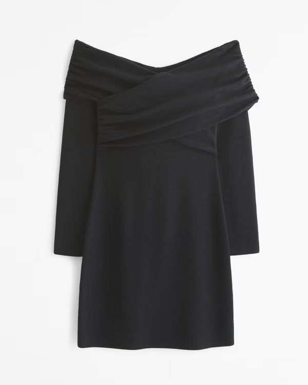 Off-The-Shoulder Mini Sweater Dress | Abercrombie & Fitch (US)