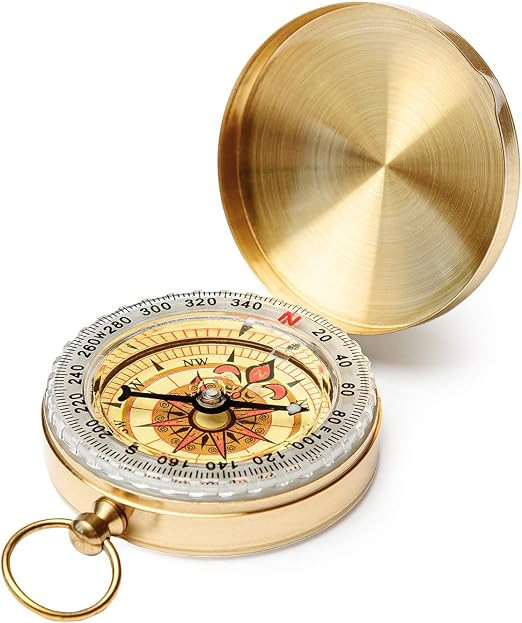 Qi Mei Camping Survival Compass Metal Pocket Compass Kids Compass for Hiking Camping Hunting Outd... | Amazon (US)