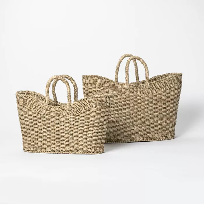 19" x 9" x 16" Tapered Oval Seagrass Basket Natural - Threshold™ designed with ... | Target