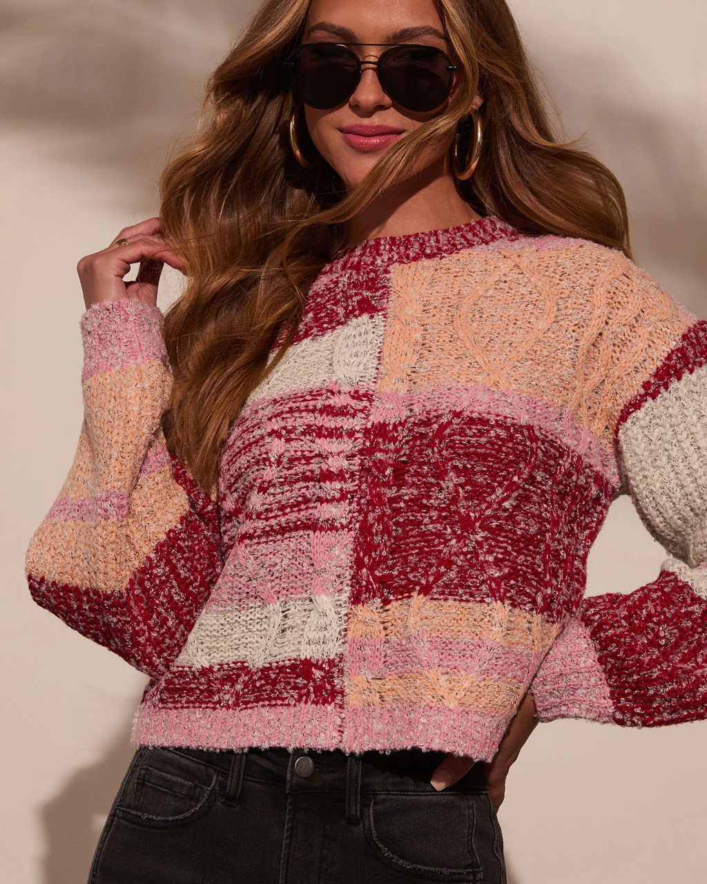 Leena Crochet Cable Knit Sweater | VICI