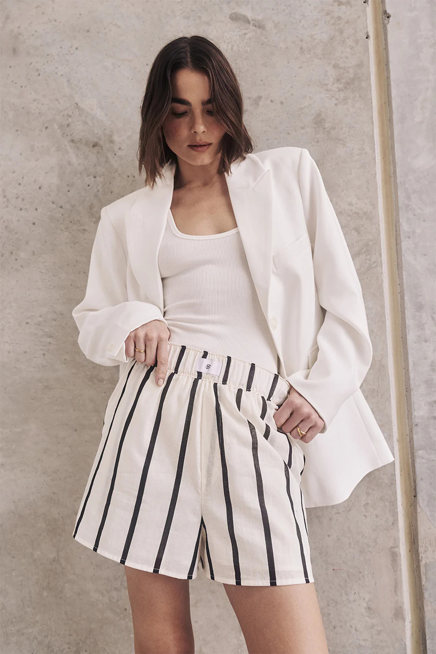 ELLIOTT CREAM STRIPE SHORT | DISSH