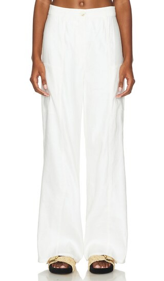 Leila Linen Pant in White | Revolve Clothing (Global)