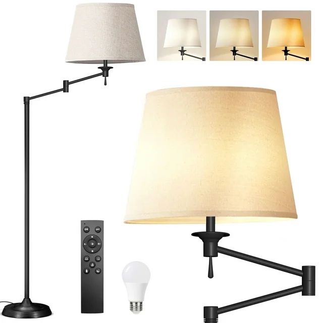 70" Modern Floor Lamp for Living Room Lighting With Remote Control, 350°Swing Arm Design, 9W Bul... | Walmart (US)