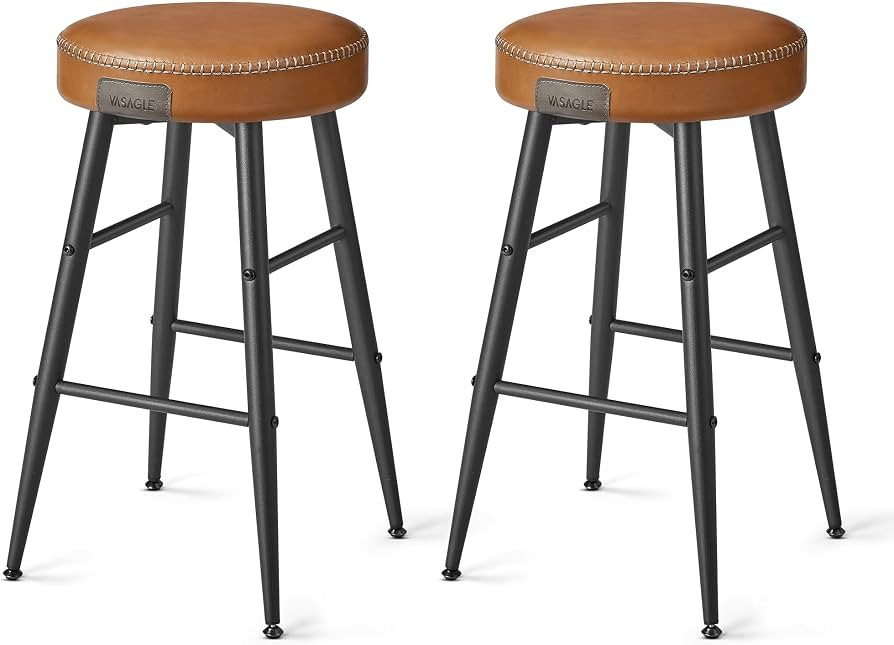VASAGLE EKHO Collection - Bar Stools Set of 2, Counter Height Bar Stools, Kitchen Counter Stools,... | Amazon (US)