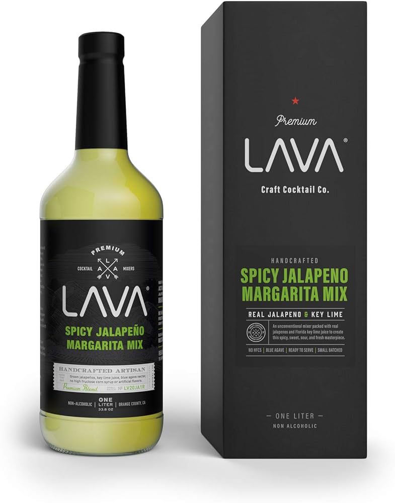LAVA Premium Spicy Jalapeño Margarita Mix by LAVA Craft Cocktail Co, Made with Real Jalapeños, ... | Amazon (US)