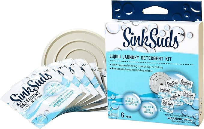SinkSuds Travel Laundry Detergent Liquid Soap + Odor Eliminator for All Fabrics Including Delicat... | Amazon (US)