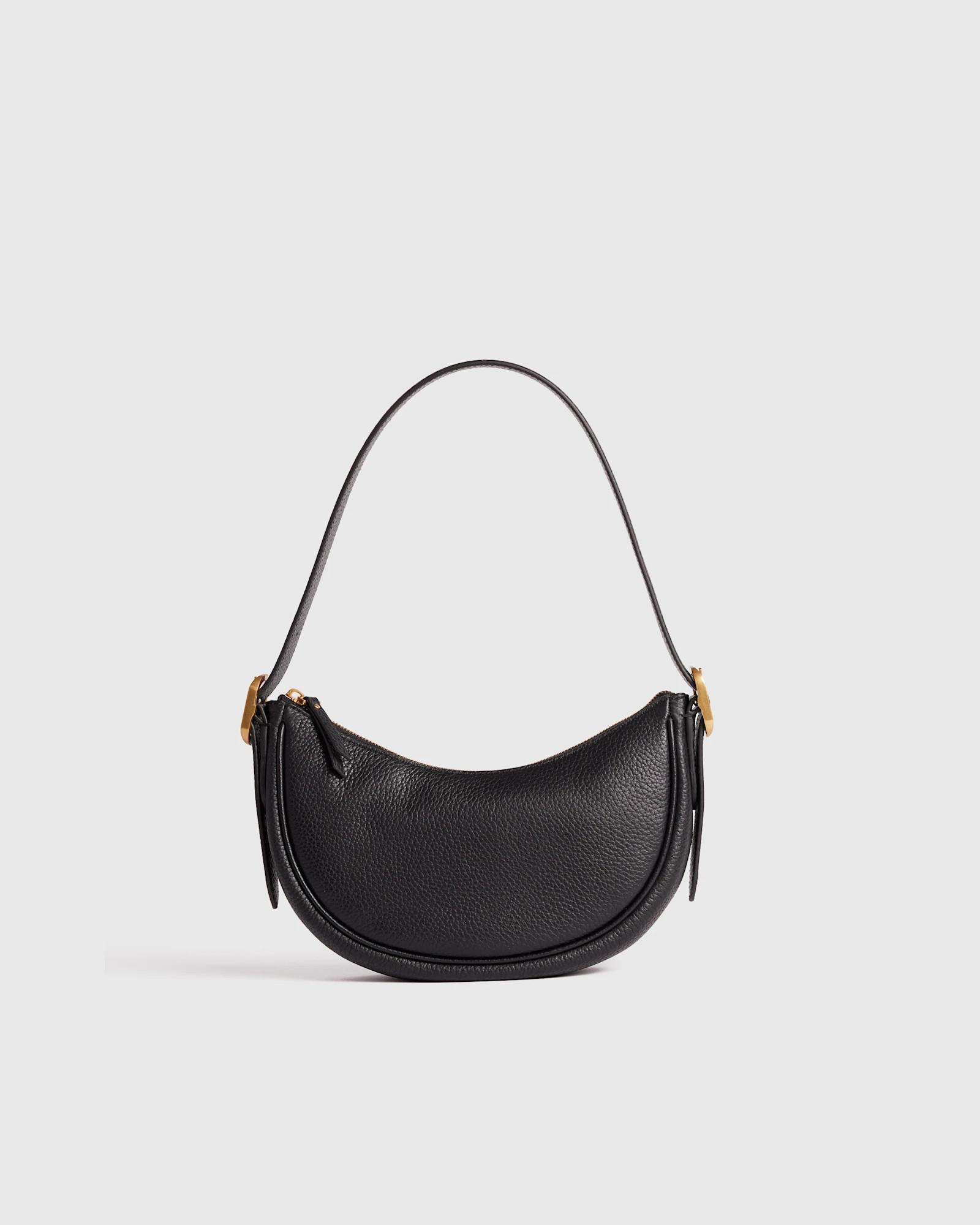 Quince | Women's Italian Leather Mini Crescent Shoulder Bag in Cognac | Quince
