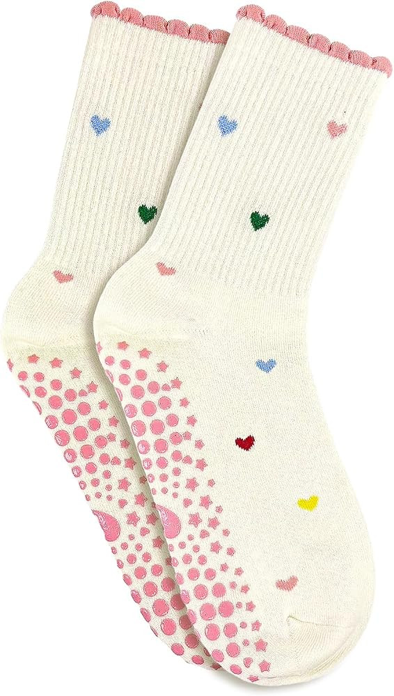 Cute Pilates Socks, Grip Socks for Women, US Size 5-9, for Yoga Barre Ballet Dance | Amazon (US)