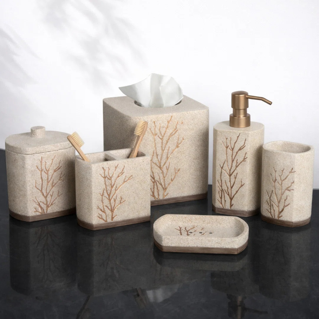 Kent Bathroom Accessories Set – Soap Dispenser, Toothbrush Holder, Tumbler & Tray, Christmas Gi... | Wayfair North America