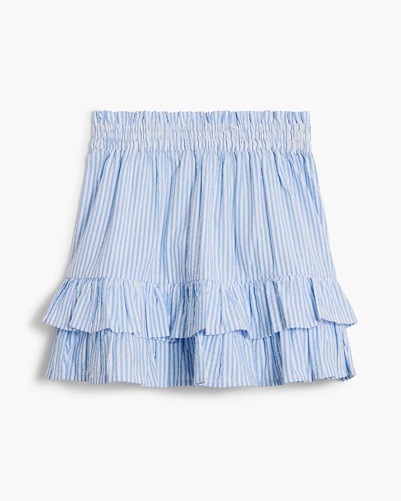 Girls' seersucker ruffle skirt | J.Crew Factory