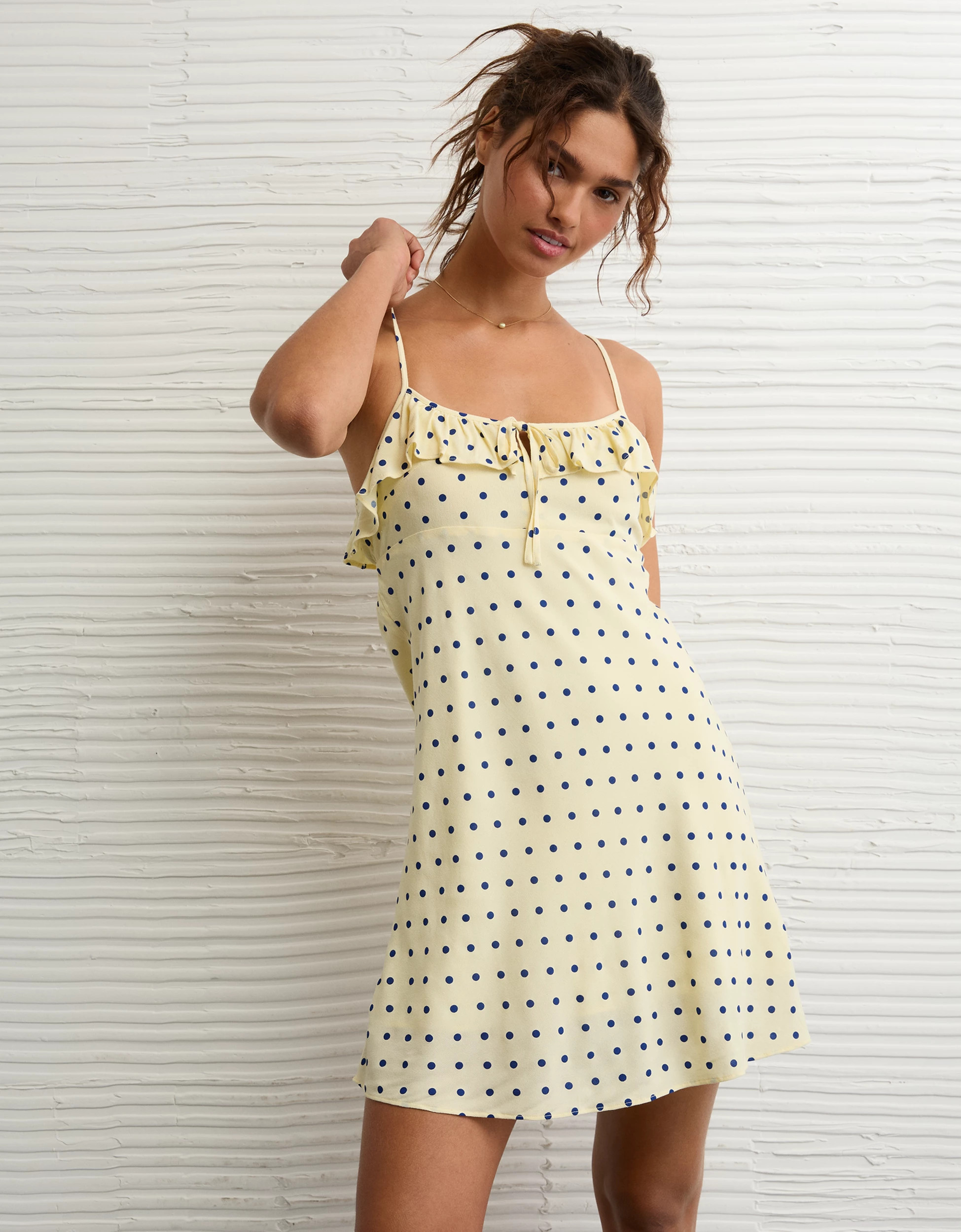 AE Tie-Front Slip Mini Dress | American Eagle Outfitters (US & CA)