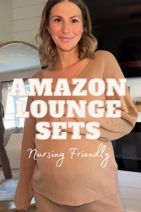 Amazon lounge sets | amazon fall finds | postpartum outfit | new mom | going home outfit | nursing friendly | loungewear 

#LTKunder50 #LTKstyletip #LTKFind