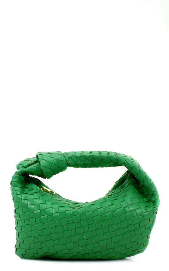 Green Woven Pouch Grab Bag | Hello Handbag | SilkFred | SilkFred