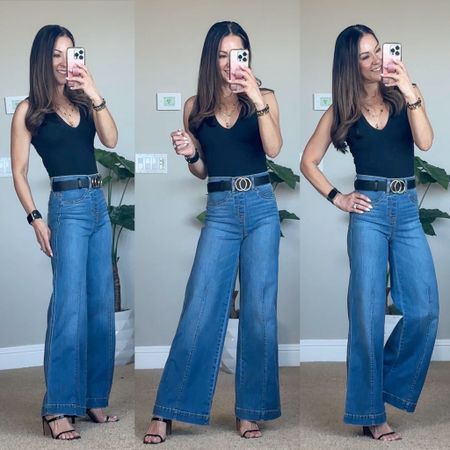 Blue jean wide leg pants from SPANX! Can dress these up for down for a casual day look, or even a workwear style with a blazer! 
Get 10% off code: HOLLYFXSPANX
Get all outfit details at: www.everydayholly.com

#LTKshoecrush #LTKstyletip