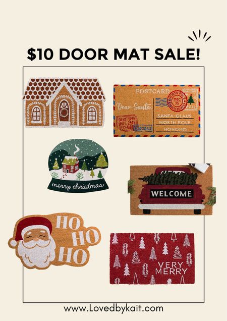Christmas door mats on sale!! Such a good sale for something that you’re only going to use for a season. Christmas decor, affordable Christmas decor, Christmas front porch ideas 

#LTKSeasonal #LTKhome #LTKHoliday