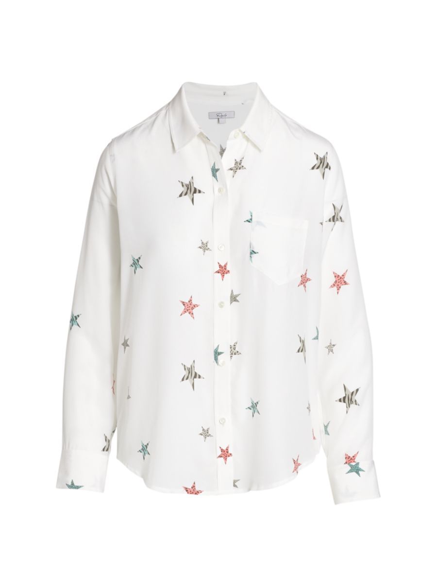 Rails Kate Star-Print Silk Shirt | Saks Fifth Avenue