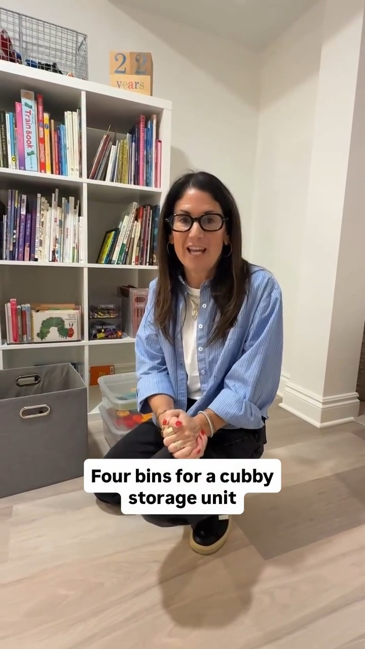 Four bins I love to use for a cubby storage unit!