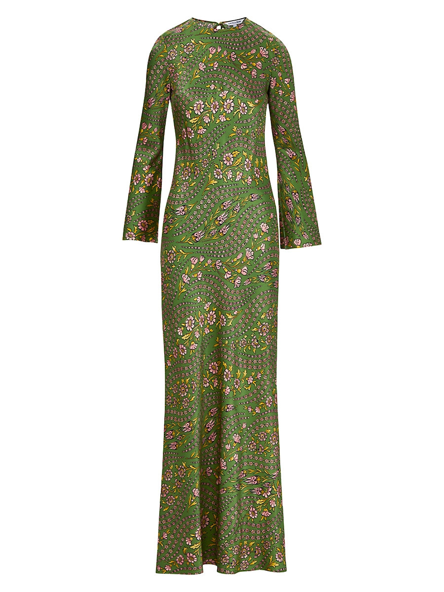 Women's Gemma Printed Stretch Silk-Blend Maxi Dress - Lemongrass Multi - Size 00 | Saks Fifth Avenue