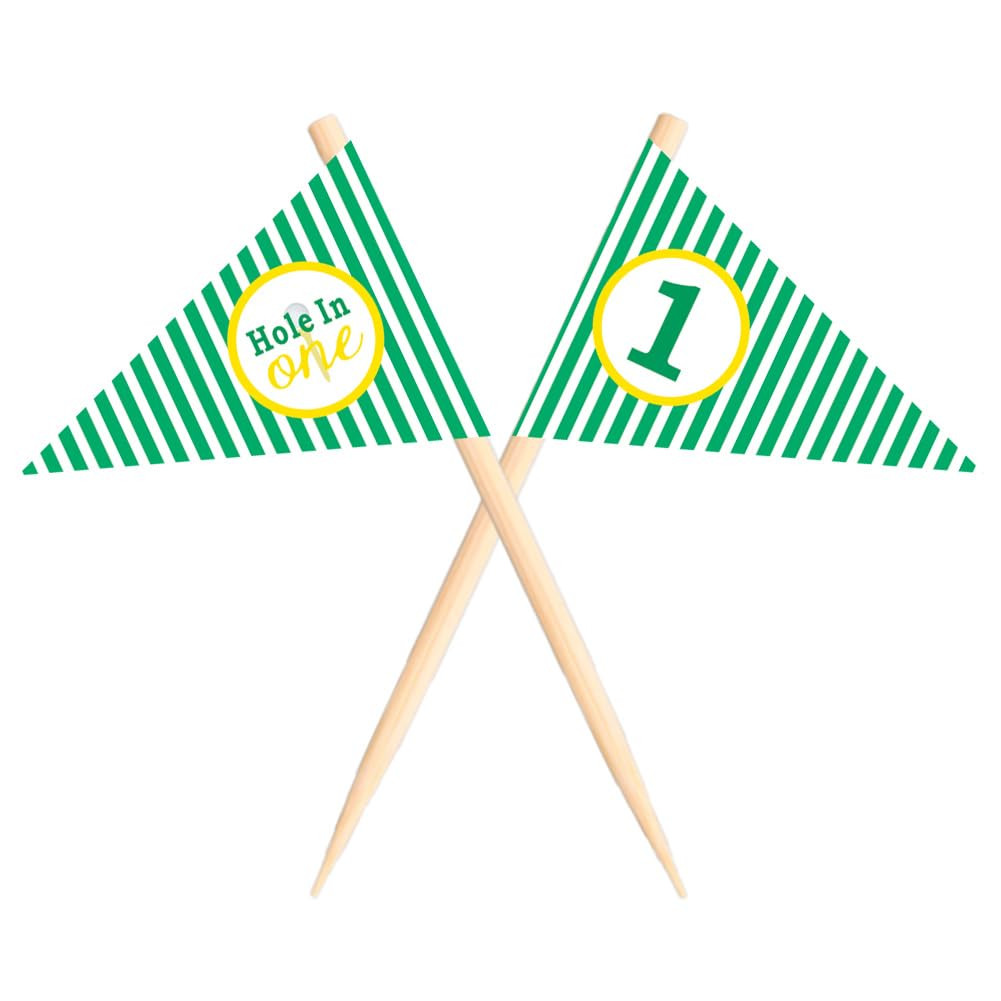 Golf Themed Toothpick Flags, 20 PCS Hole In One 1st Birthday Golf Cocktail Picks Mini Stick Cupca... | Amazon (US)