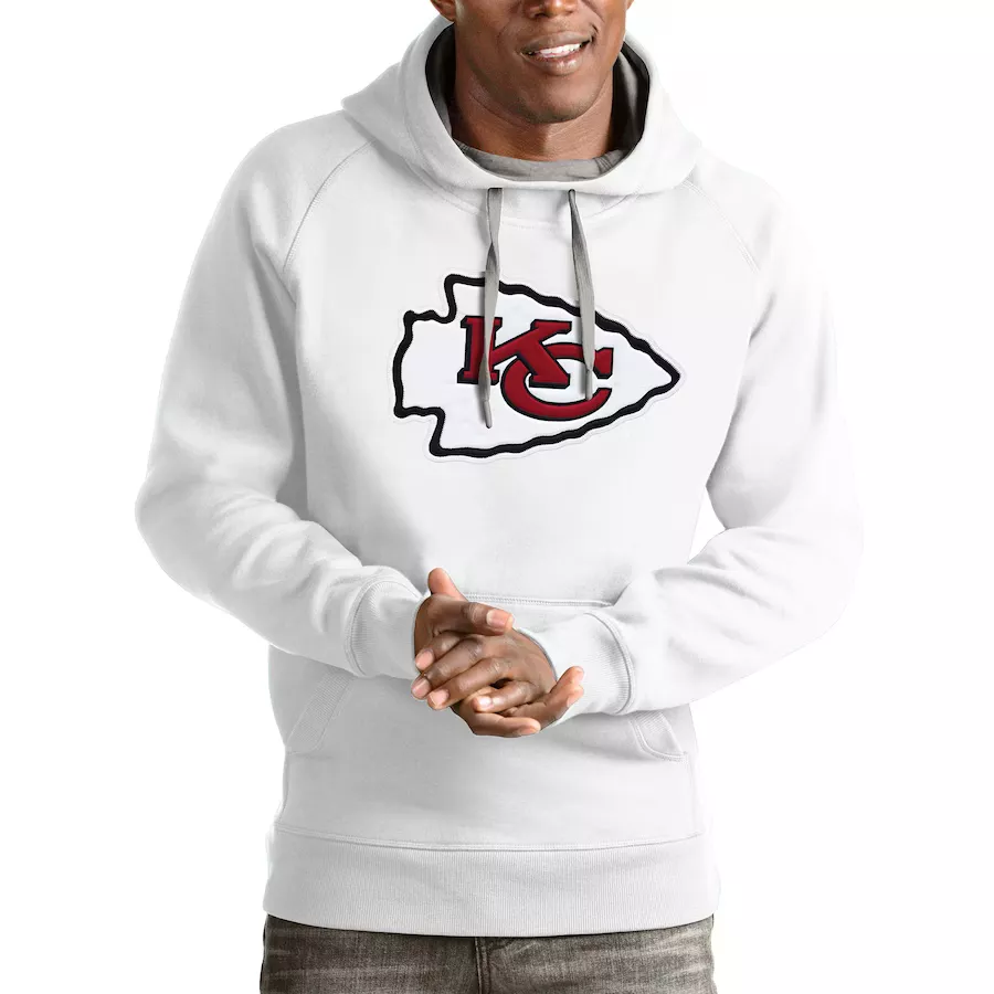 Kansas City Chiefs Antigua Black Victory Pullover Hoodie M