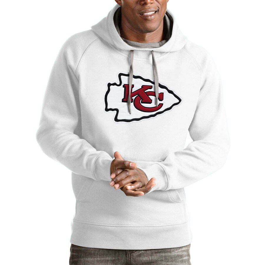 Men's Kansas City Chiefs Antigua White Victory Pullover Hoodie | NFL Shop