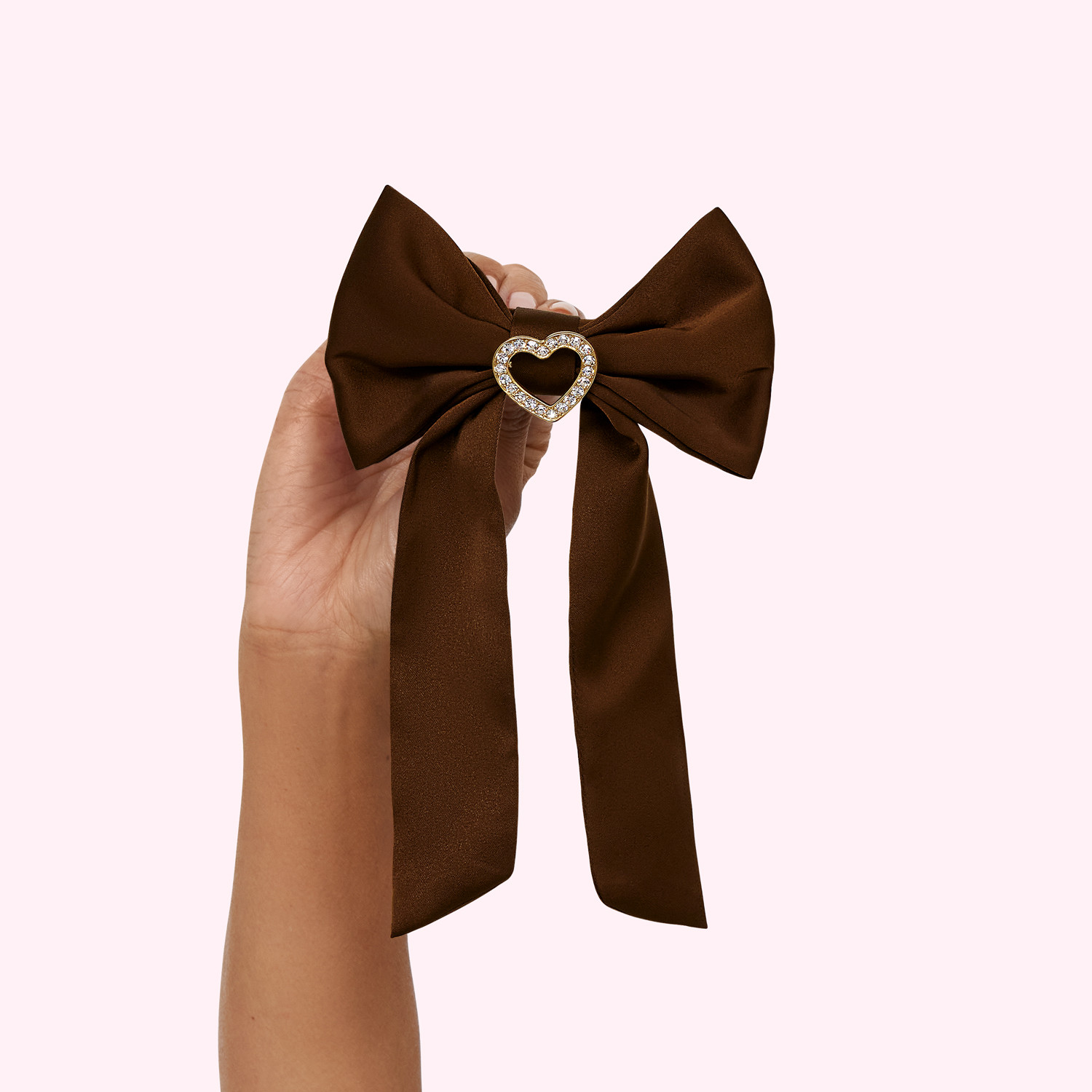 Heather Espresso Long Bow Clip | Hair Scrunchies - Stoney Clover Lane | Stoney Clover Lane