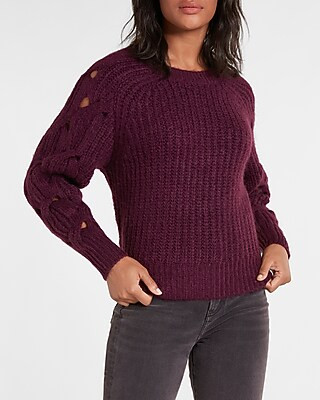 Open Cable Raglan Sleeve Sweater | Express
