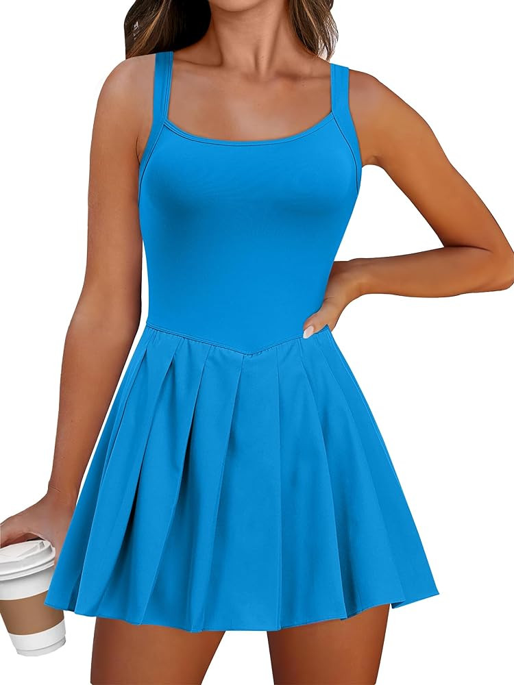 ANRABESS Women's Tennis Athletic Pleated Summer Mini Dress 2025 Golf Workout Build in Shorts Casu... | Amazon (US)