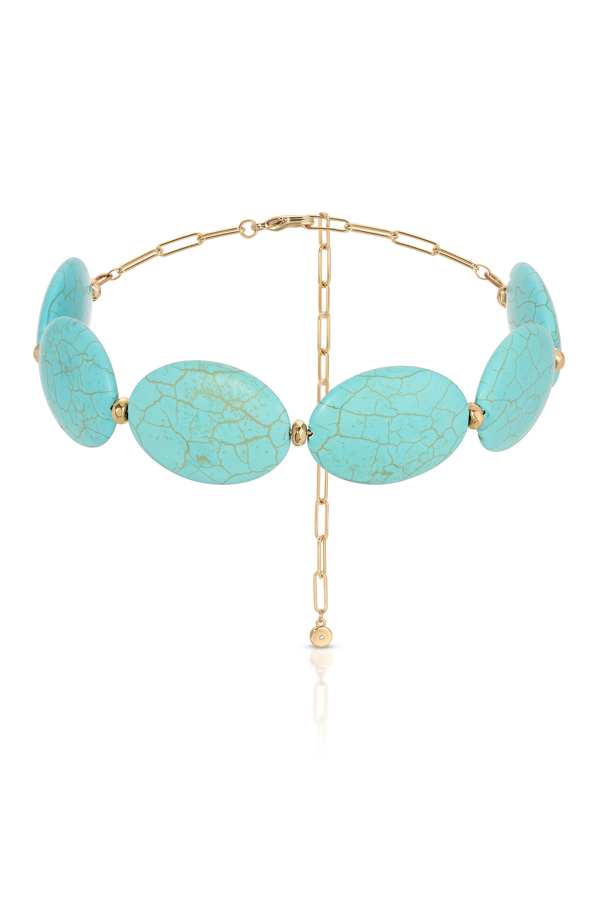 Oval Turquoise Stones Statement Choker | Ettika