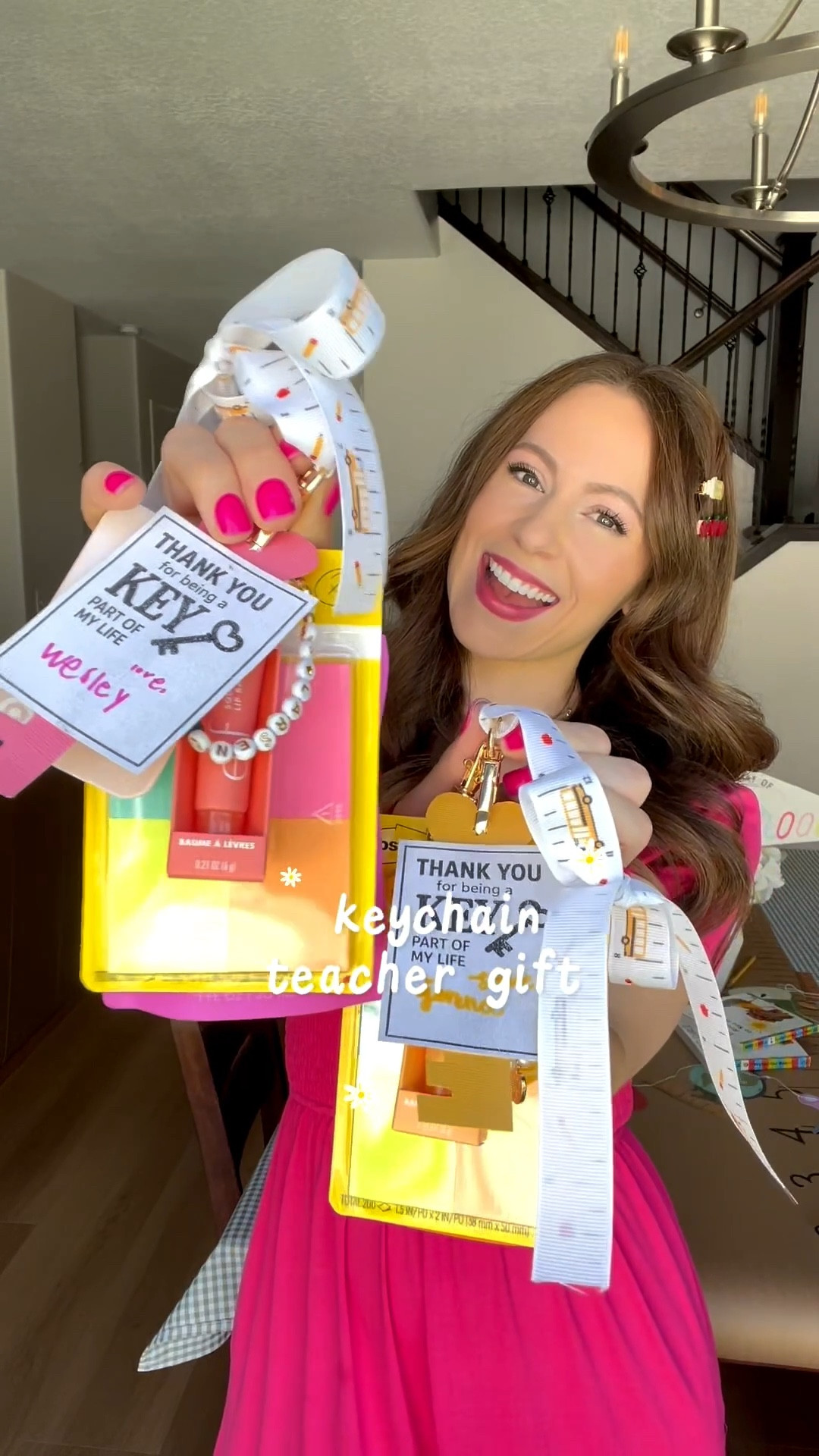 Thank you for being a “KEY” part of my life - teacher gift idea 😍 you can add anything you’re able to hole punch. Such a fun way to package/accessorize a gift card. Comment on my IG reel for the printable tags 🏷️  

#LTKKids #LTKSeasonal #LTKmomlife