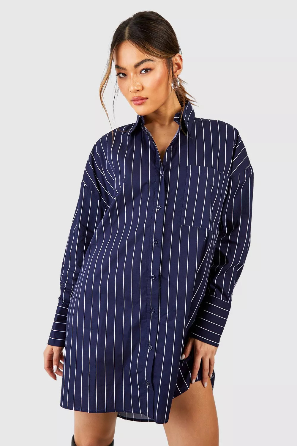 Stripe Oversized Shirt Dress | Boohoo.com (UK & IE)