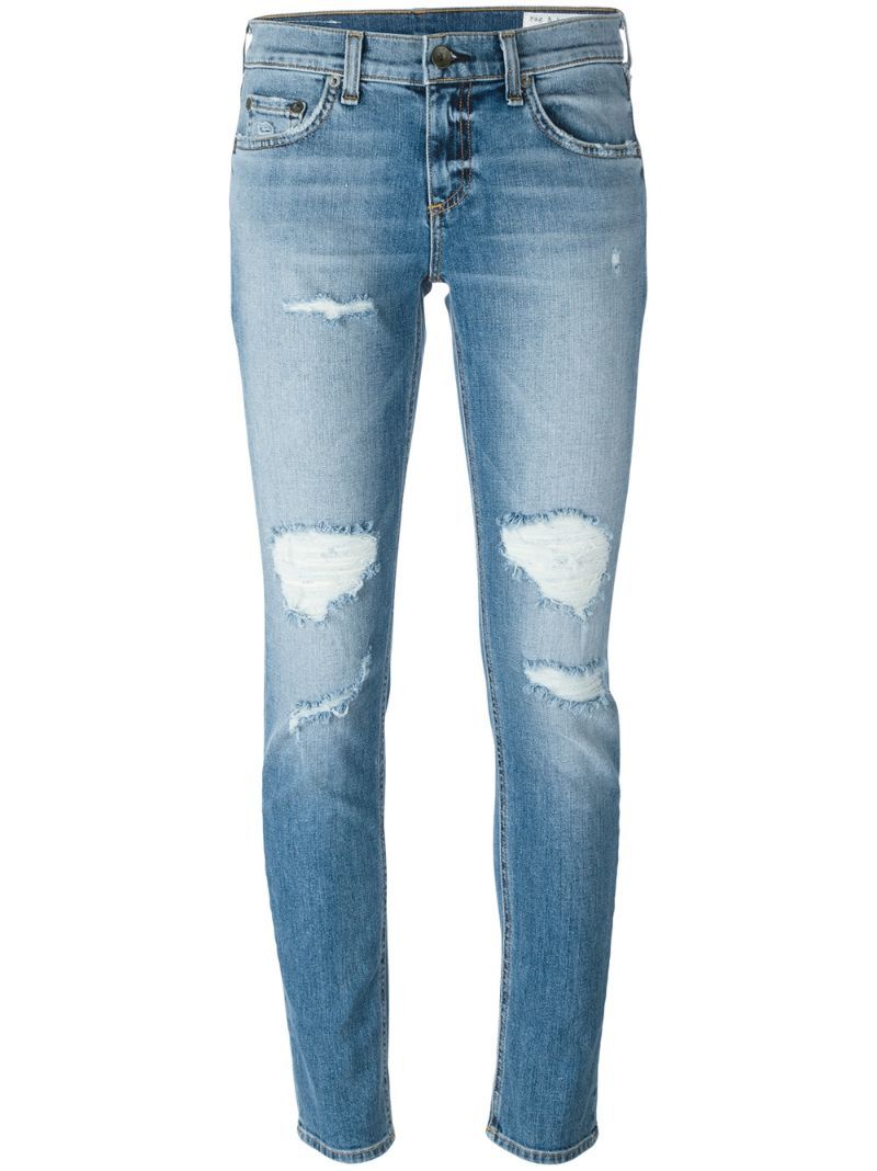 Rag & Bone /Jean distressed skinny jeans, Women's, Size: 28, Blue, Cotton/Polyurethane | FarFetch US