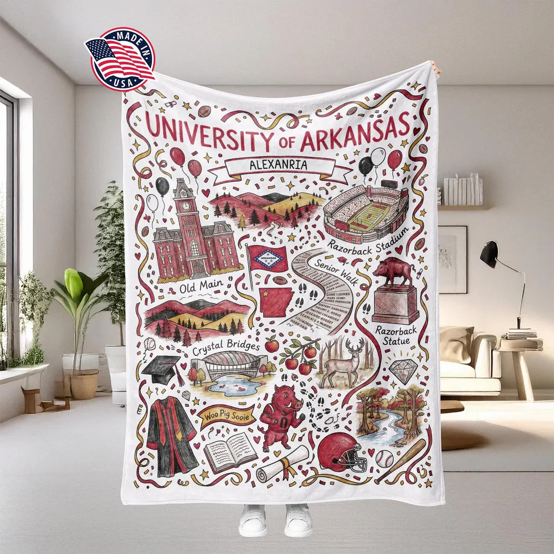 Personalized University Campus Name Blanket, Custom College Dorm Throw, Gift for Students, Alumni | Etsy (US)