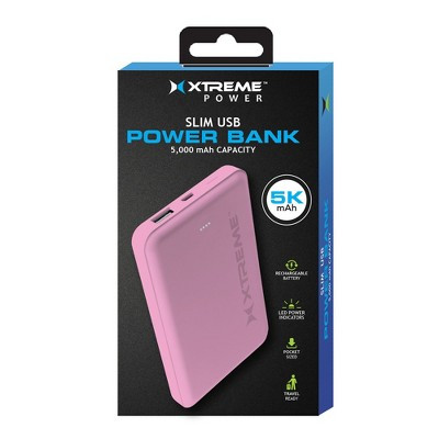 10W USB-A 5000mAh Pocket Power Bank with LED Indicators, Portable Rechargeable Travel Battery Pack for Smartphones and Devices | Target
